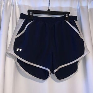 Under Armour Navy blue lined athletic shorts with pockets